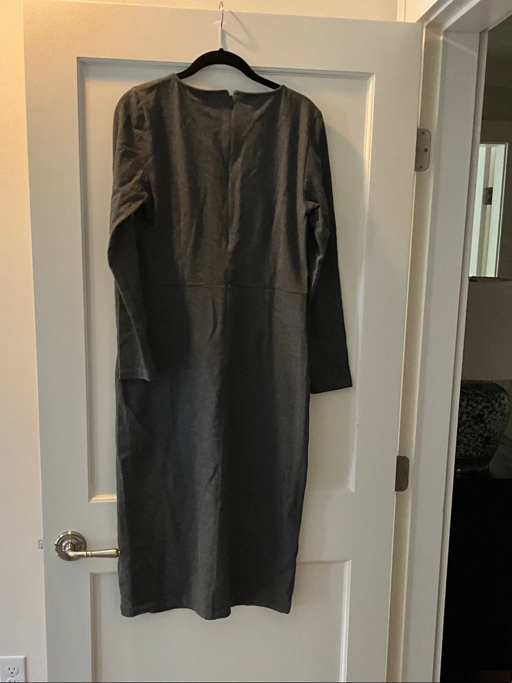 J. Crew Gray Long-Sleeve Sheath Dress